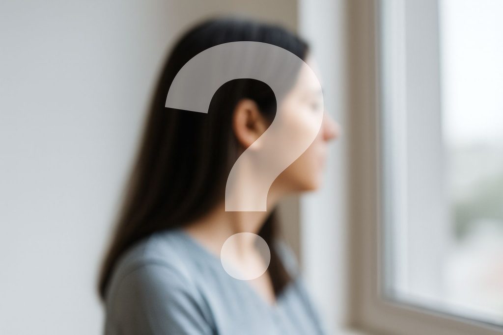 A woman gazes thoughtfully out a window, reflecting on living life intentionally.