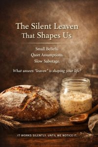 Artisan bread and sourdough starter on a wooden table, illustrating "The Hidden Beliefs That Quietly Sabotage Us."